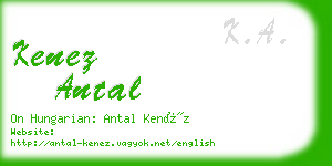 kenez antal business card